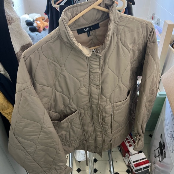 MINE Women's Quilted Jacket - Beige - Picture 1 of 4